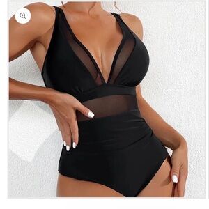 House of Reese Black Mesh Swimsuit